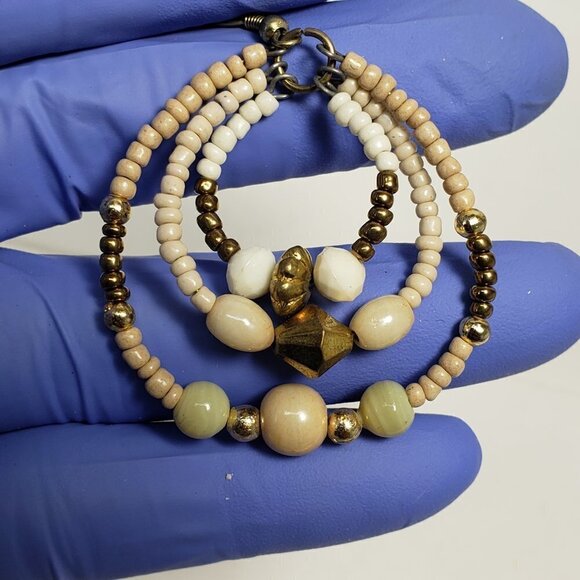 2/$30 Gold tone Hoop Colorful Beaded Drop Dangle Earrings, Women's Fashion 2.25" - Picture 8 of 9